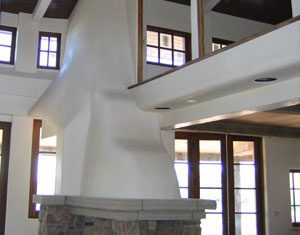 Plaster and Stone Fireplace